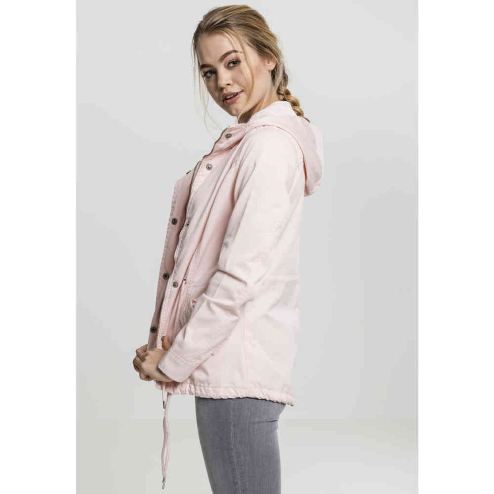 Urban Classics Urban Classics Parka jas Basic Cotton Roze Urban Classics Urban Classics Parka jas Basic Cotton Roze